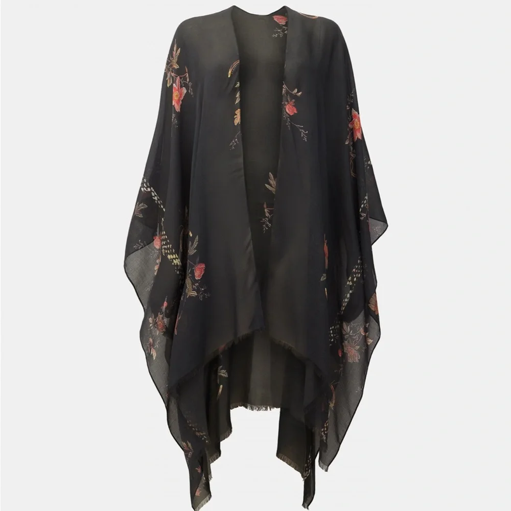 TANANA FLORAL PRINT RUANA